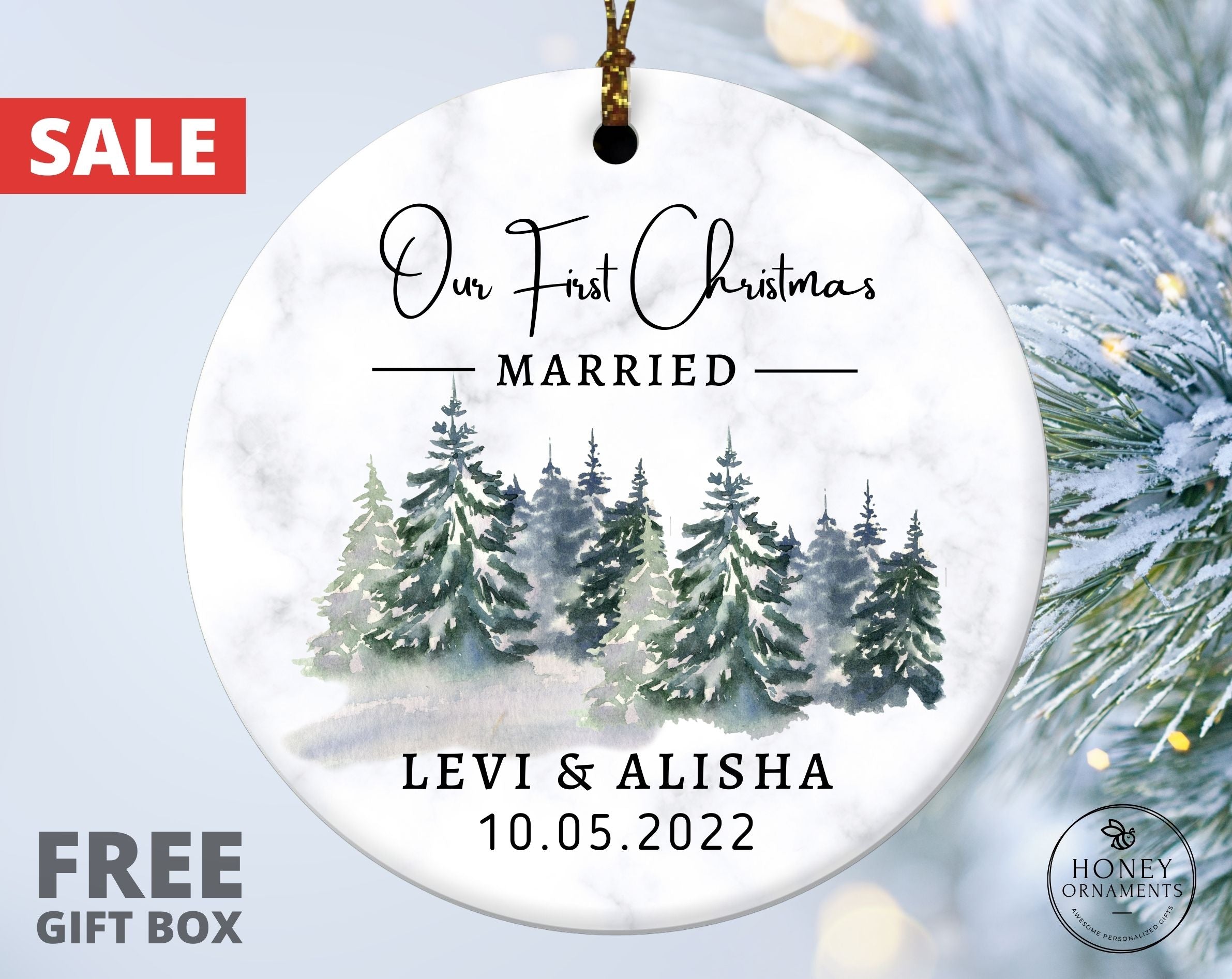 Our first deals christmas wedding ornament