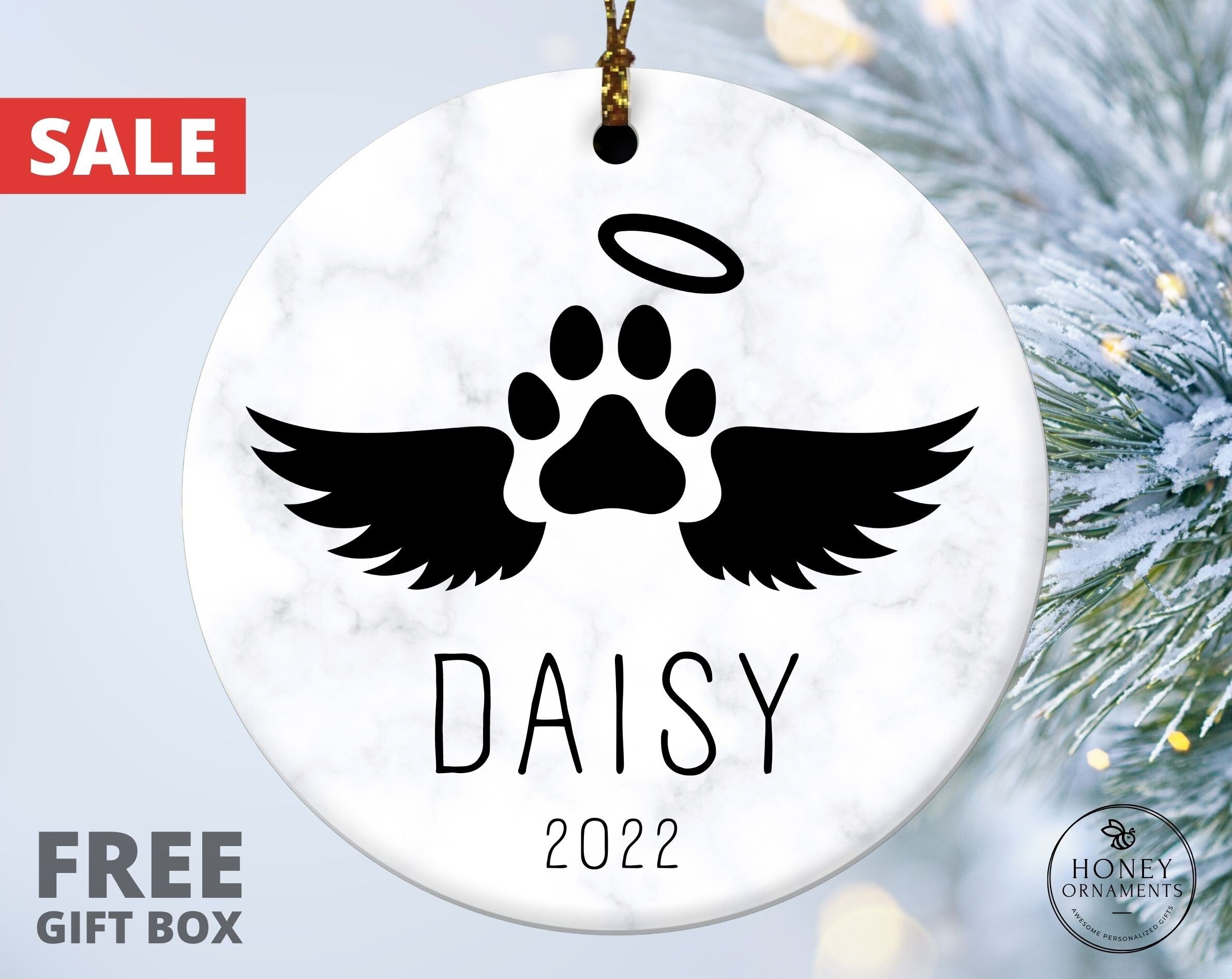 Personalized pet on sale ornaments in memory